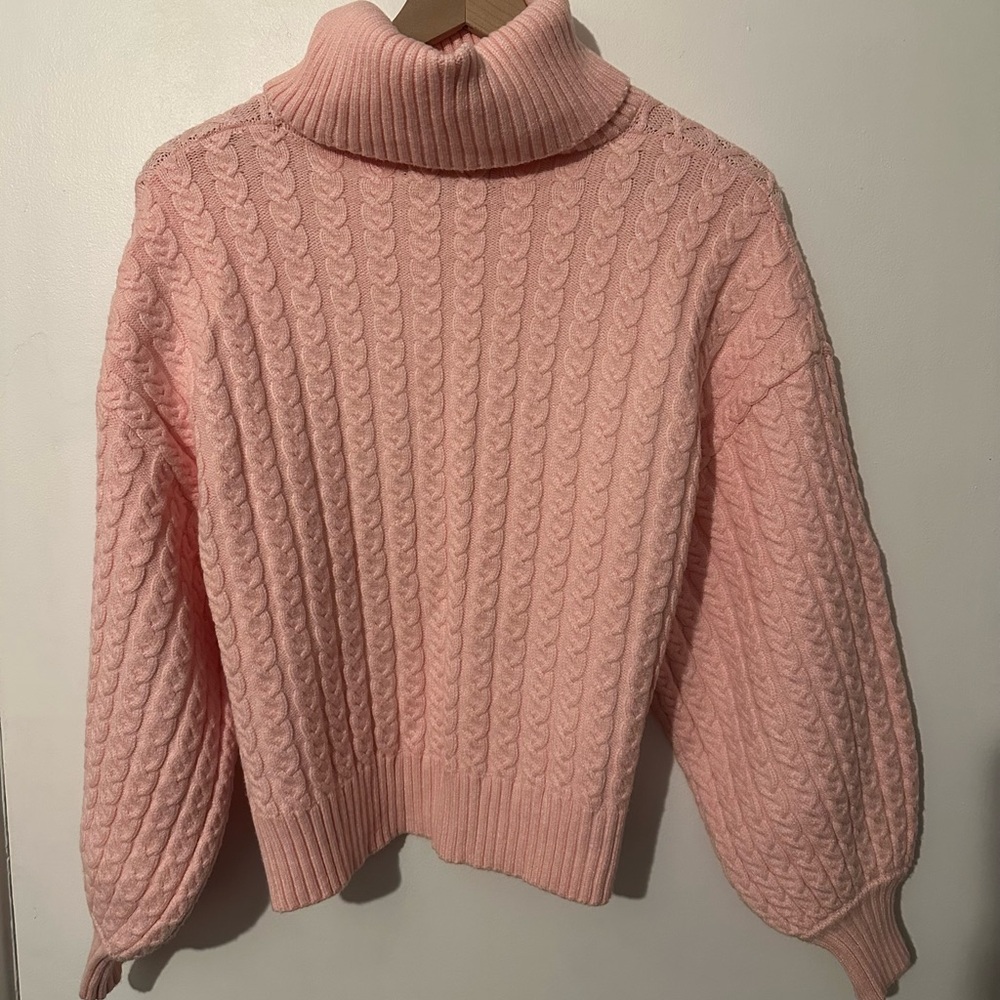 Women Truth by Republic Pink Cable Knit Turtleneck Sweater